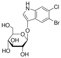 structure of 5-Bromo-6-chloro-1H-indol-3-yl beta-D-glucopyranoside CAS 93863-89-9