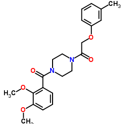 Structure of 1-[4-(2,3-Dimethoxybenzoyl)-1-piperazinyl]-2-(3-methylphenoxy)ethanone CAS 423748-02-1