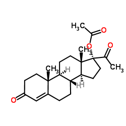 Structure of Hydroxyprogesteroneacetate CAS 302-23-8