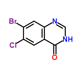 Structure of 7-Bromo-6-chloro-4-quinazolinone CAS 17518-98-8