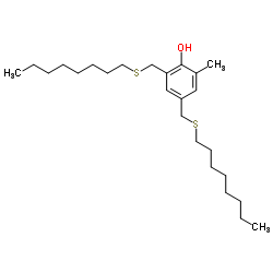 Structure of 2-Methyl-4,6-bis[(octylsulfanyl)methyl]phenol CAS 110553-27-0