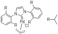 Structure of Allyl[1,3-bis(2,6-diisopropylphenyl)imidazol-2-ylidene]chloropalladium(II) CAS 478980-03-9